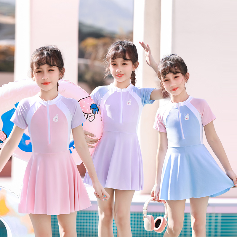 2024 new high quality western style integrated hidden zipper professional training diving fast dry sports casual swimsuit