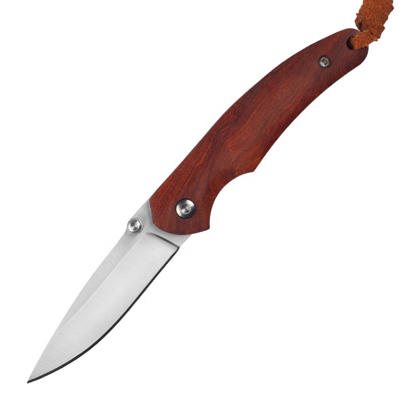 Gifted Collections For Men Damascus Blade Rosewood Handle Damascus Steel Pocket Knife For Camping