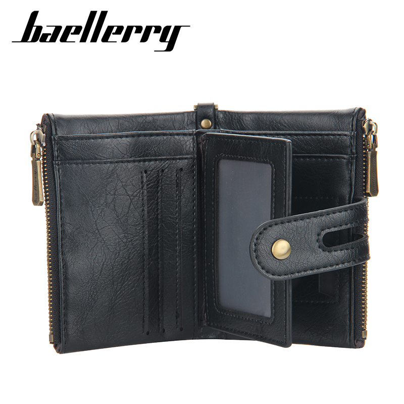 Винтажный кошелек baellerry из искусственной кожи с двойной молнией и RFID-защитой, 2022