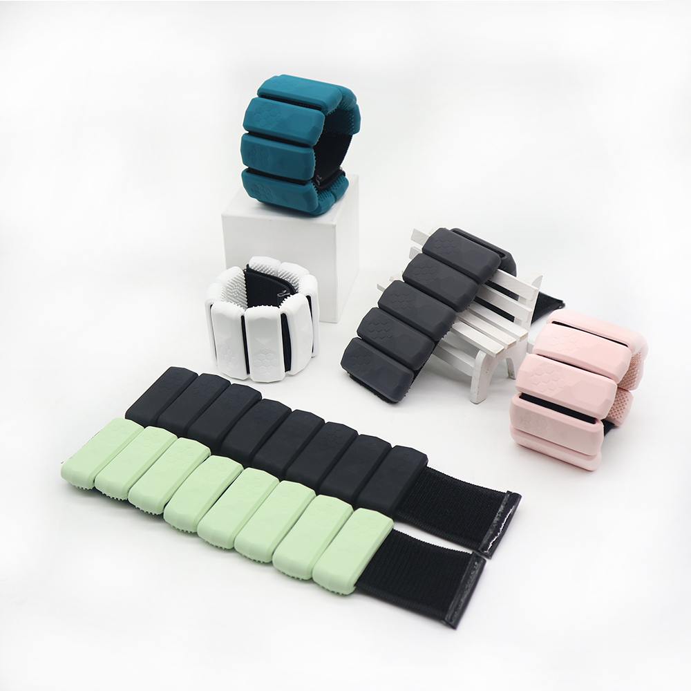 AW01 0.5 Kg Custom Logo Wearable Hand Wrist Weight Wristband Adjustable Silicone Bangles Weighted Bracelets Ankle Weights