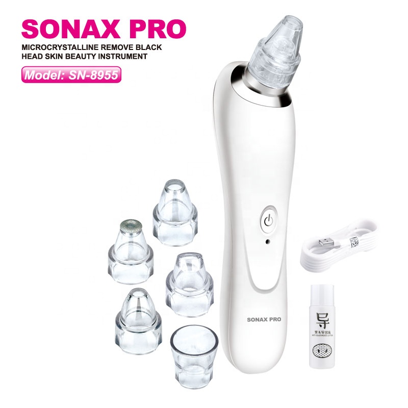 SONAX PRO 8955 Высокое качество Белый USB Перезаряжаемый электрический пылесос для удаления угрей