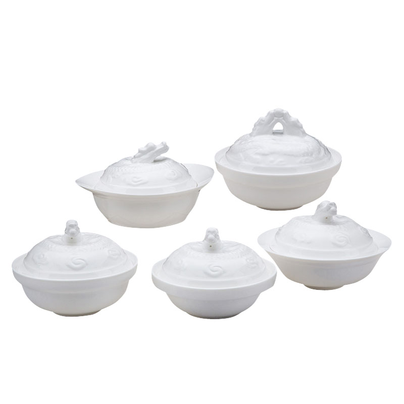 Фарфоровые суповые наборы tureens для отеля и ресторана, белые керамические сервировочные трубки с крышками