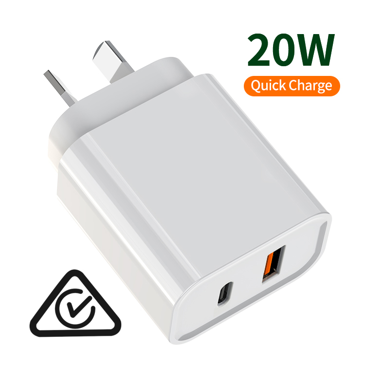 Хорошо-SHE 20W USB-C PD зарядное устройство типа C + QC3.0 зарядное устройство адаптер