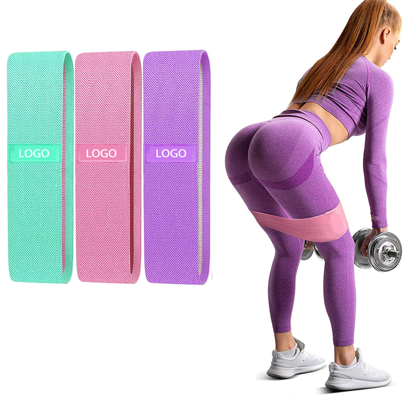 2021custom printed fabric resistance bands set core sliders Home Fitness Hip women nude resistance bands