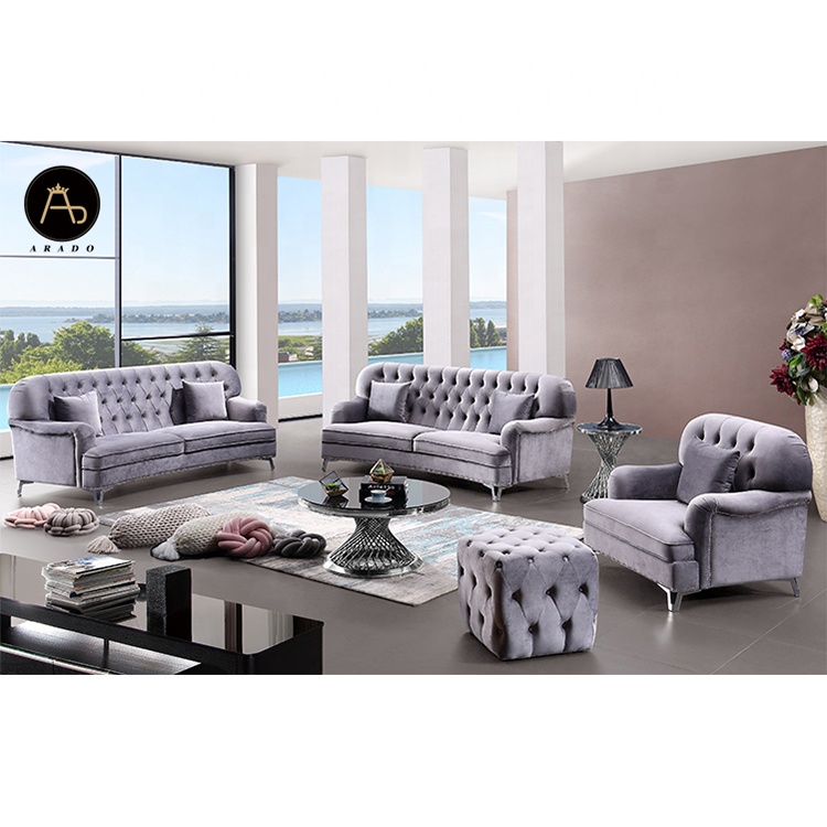 Новейшая домашняя мебель для гостиной 1 1 2 3 бархатная ткань chesterfield meuble набор диванов