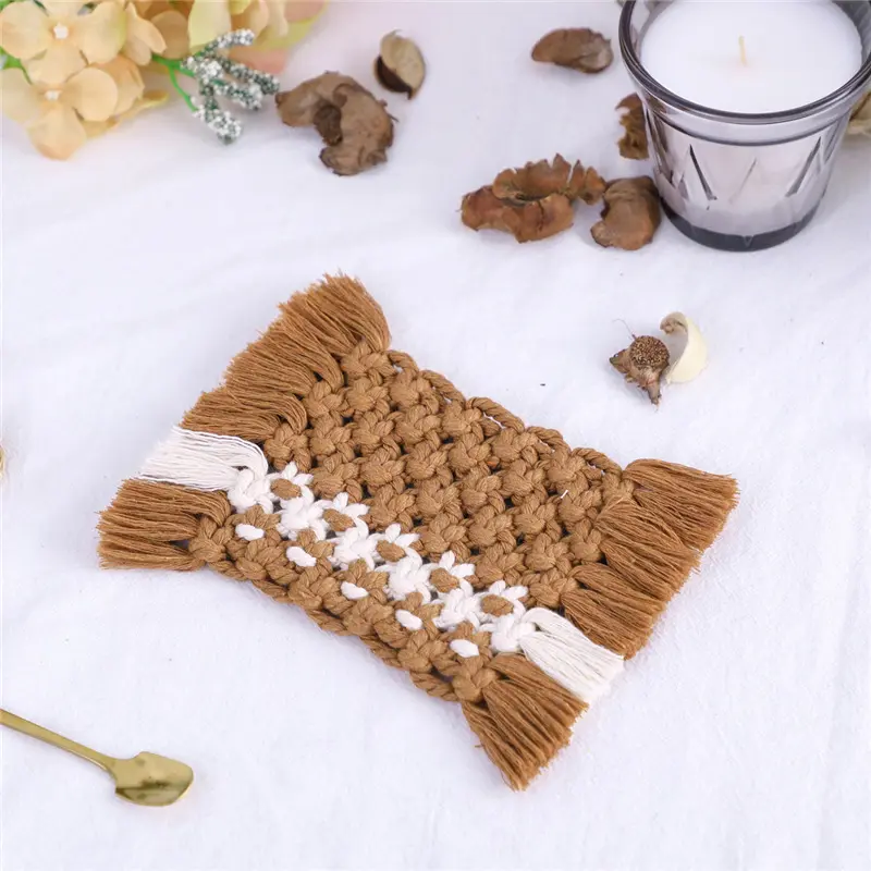 Hot Sale Factory Direct With The Competitive Price Set Flower Coasters Macrame Cup Mats Coaster