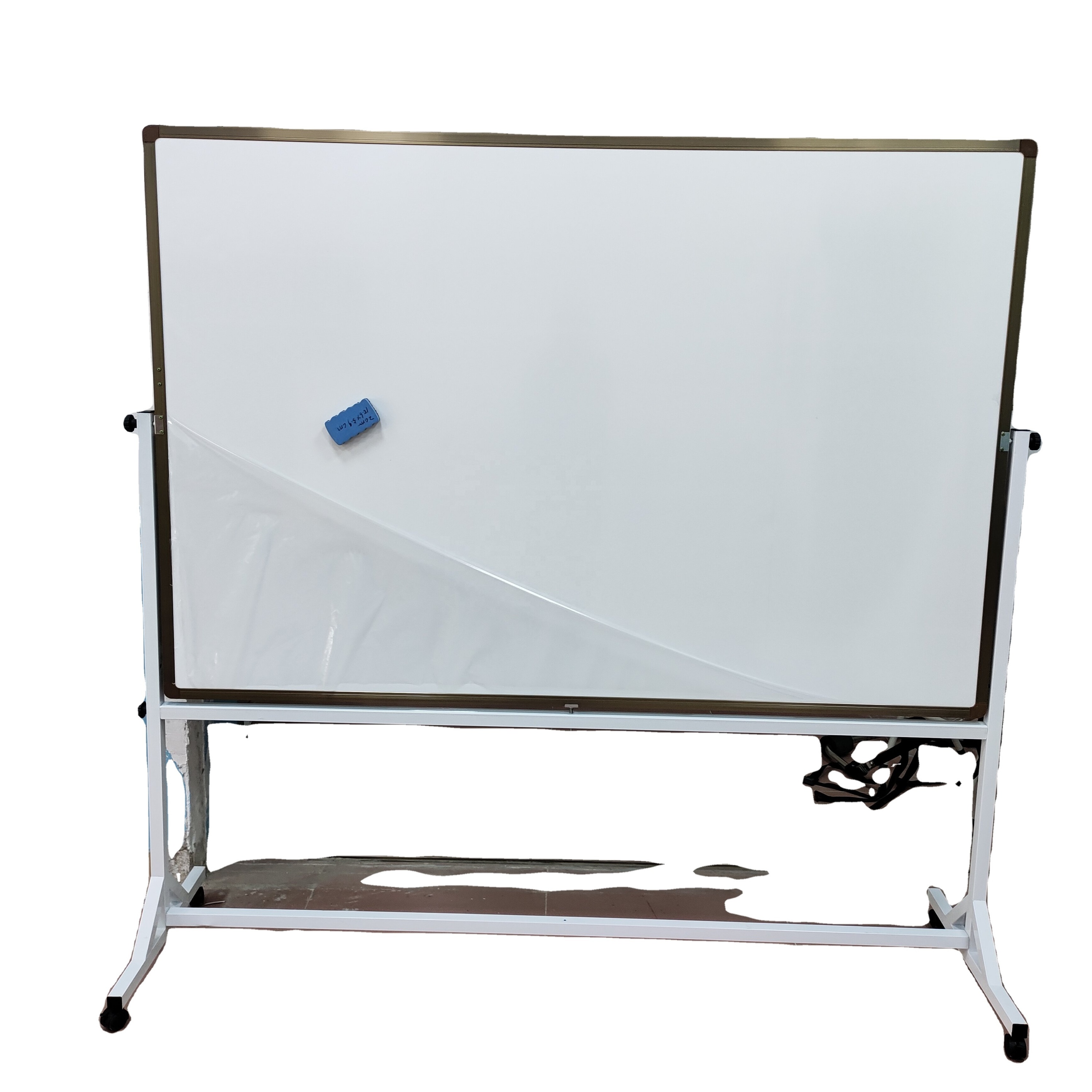 Office Double Sides Movable Reversible Magnetic White Board with Wheels Green Customized Training Frame