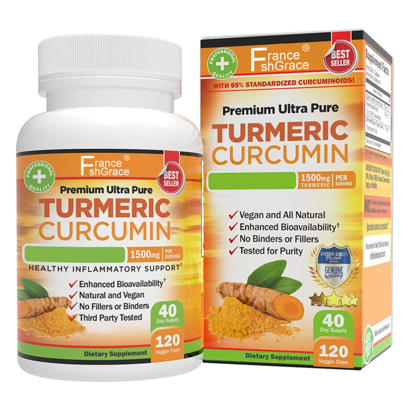 Dietary Supplement Joint Health Immune System Extra Strength Turmeric Ginger Root Extract Powder Capsules