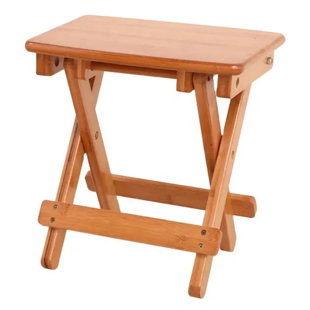 Bamboo Folding Square Stool Square Stool Fishing Stool Simple Outdoor Children's Small Bench Bamboo Wood Portable