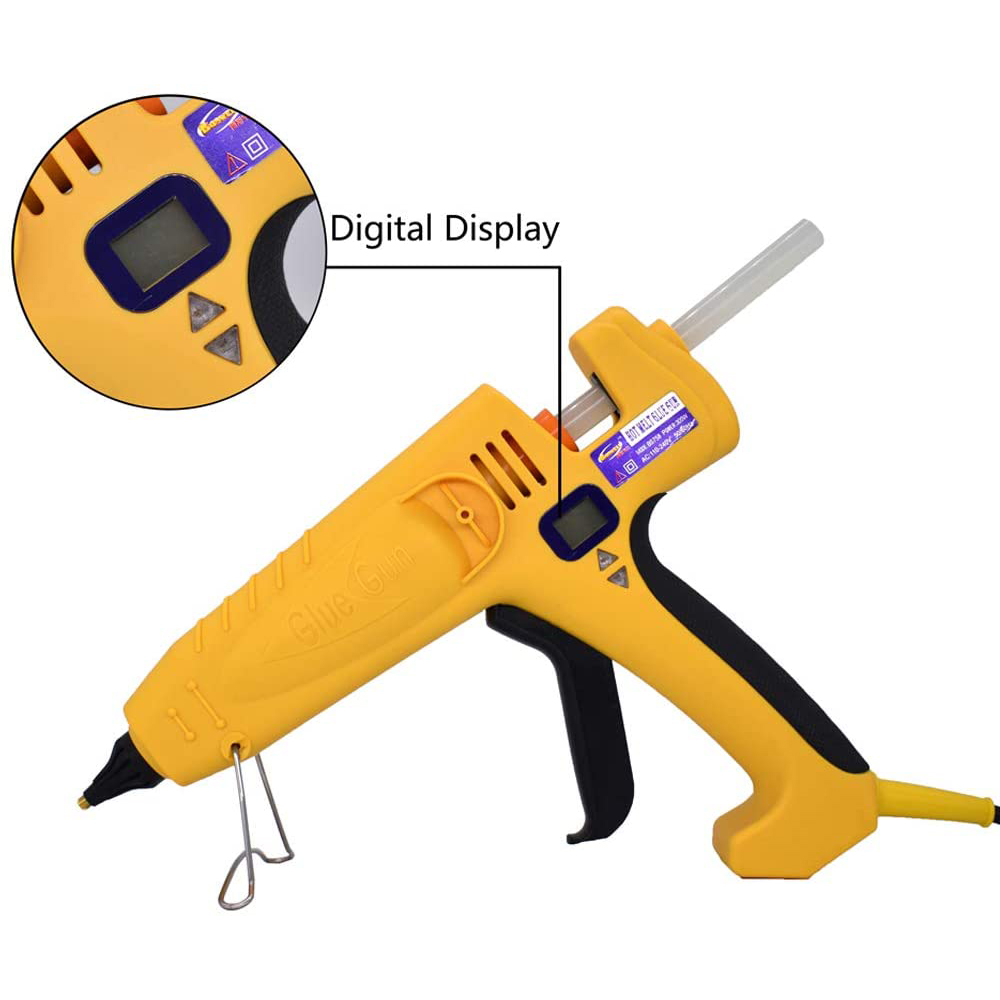 Industrial Hot Glue Gun Full Size High Power 500W Temperature Adjustable Thermostat Control with 0.43" 11mm Glue Sticks