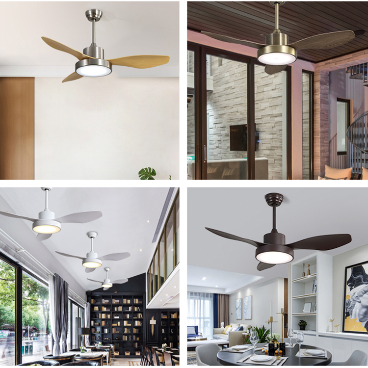 Modern Industrial Indoor Decorative DC AC 35W 47 Inch Remote Control Led Ceiling Fan With Lights