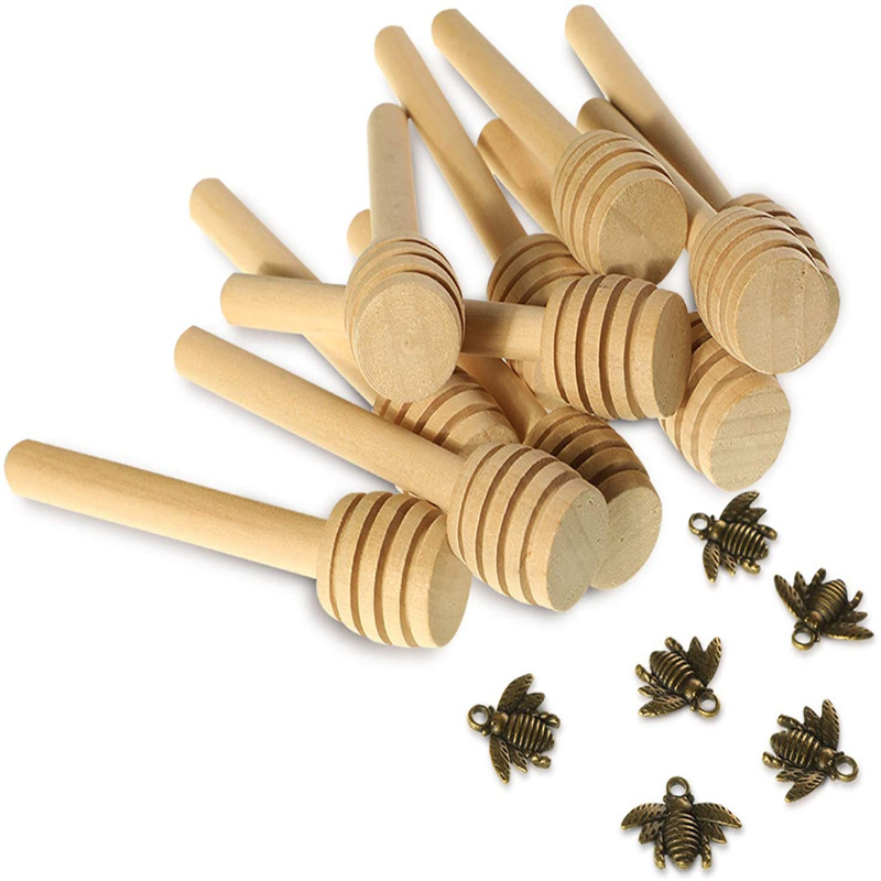 Eco Friendly Stan less Lid Mason Jar Stick Lid Honey Dipper 6 Inch Glass With Wood Lid