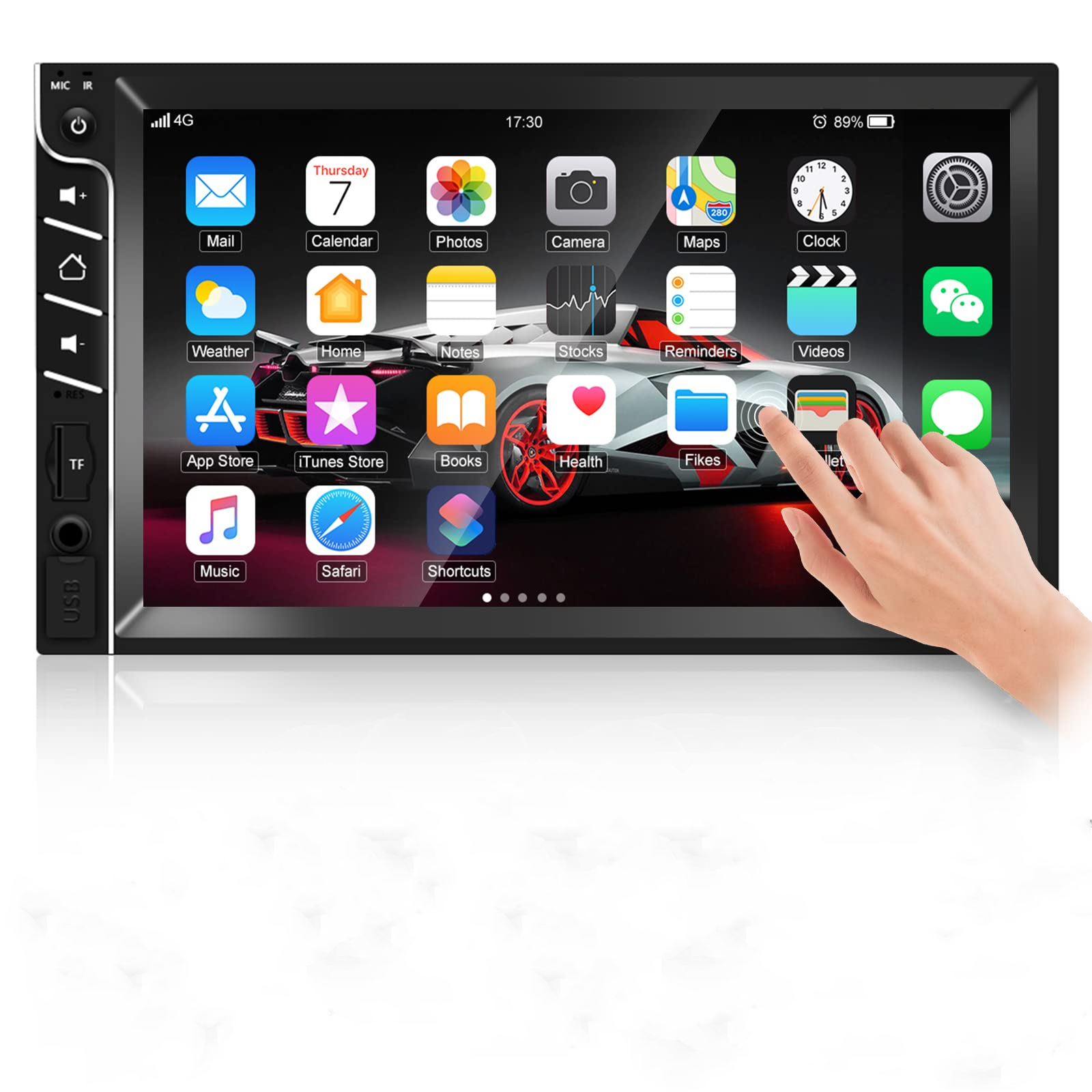 Double Din Car Stereo Receiver 7 Inch Touch Screen Bluetooth Hands-Free Car Radio with Backup Camera Remote Control