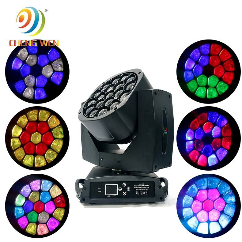 Горячая продажа Pixel Control 19*15 Вт RGBW 4в1 Zoom LED Head Moving Stage light настенная шайба
