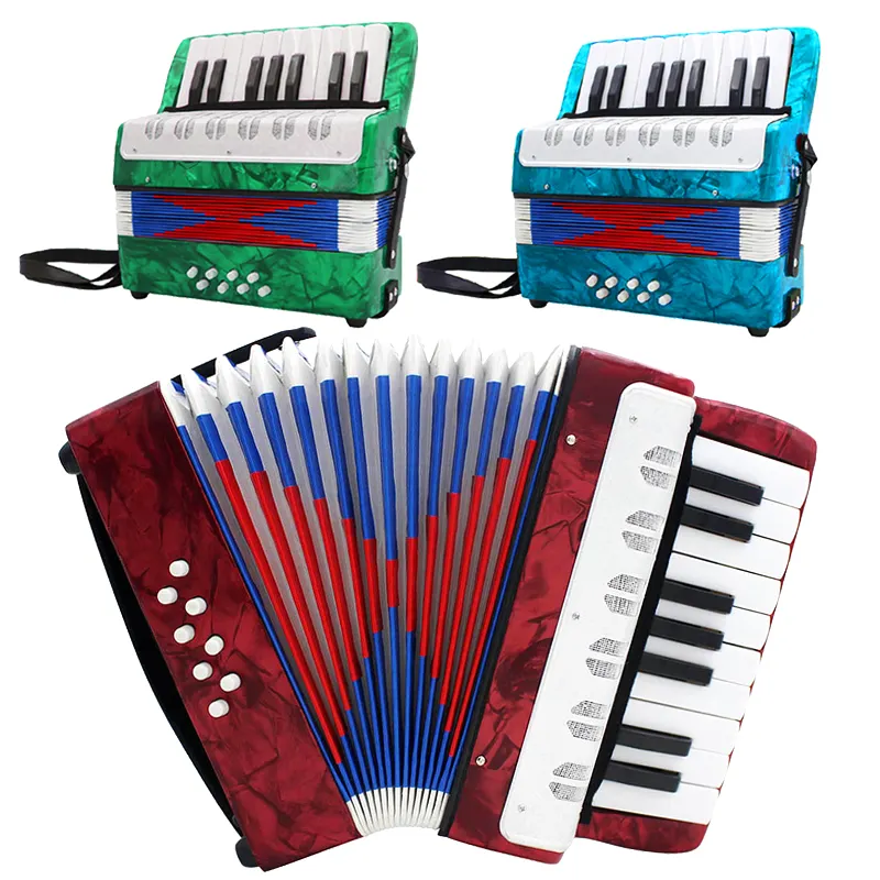 Celluloid children birthday gift teaching practice 17 keys 8 bass cheap accordion