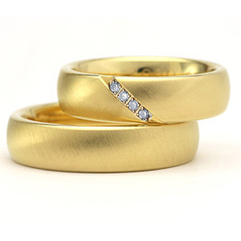 Alliance bijoux bague настоящее кольцо из розового золота 14 к, кольцо из титана для пары, кольцо из moissanite cz с бриллиантами