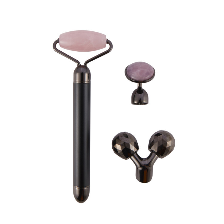 2 IN 1 Electric Jade Roller beauty apparatus Nature Rose Quartz Bar massage Spa Facial Skin Care Tools