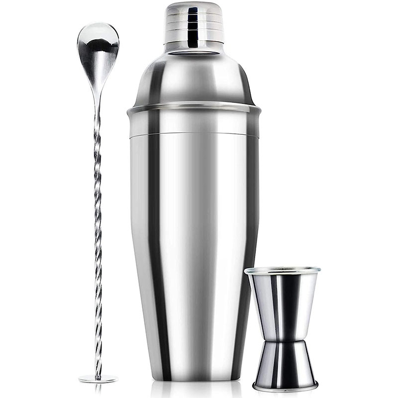 24oz Cocktail Shaker Bar Set Margarita Mixer Drink Shaker Measuring Jigger Mixing Spoon Set for Martini Kit