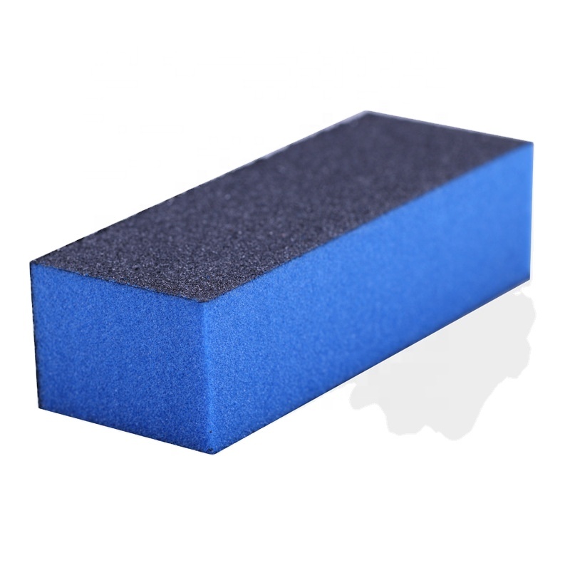 High quality 3 sided nail buffer block blue/purple/pink customized nail polishing block