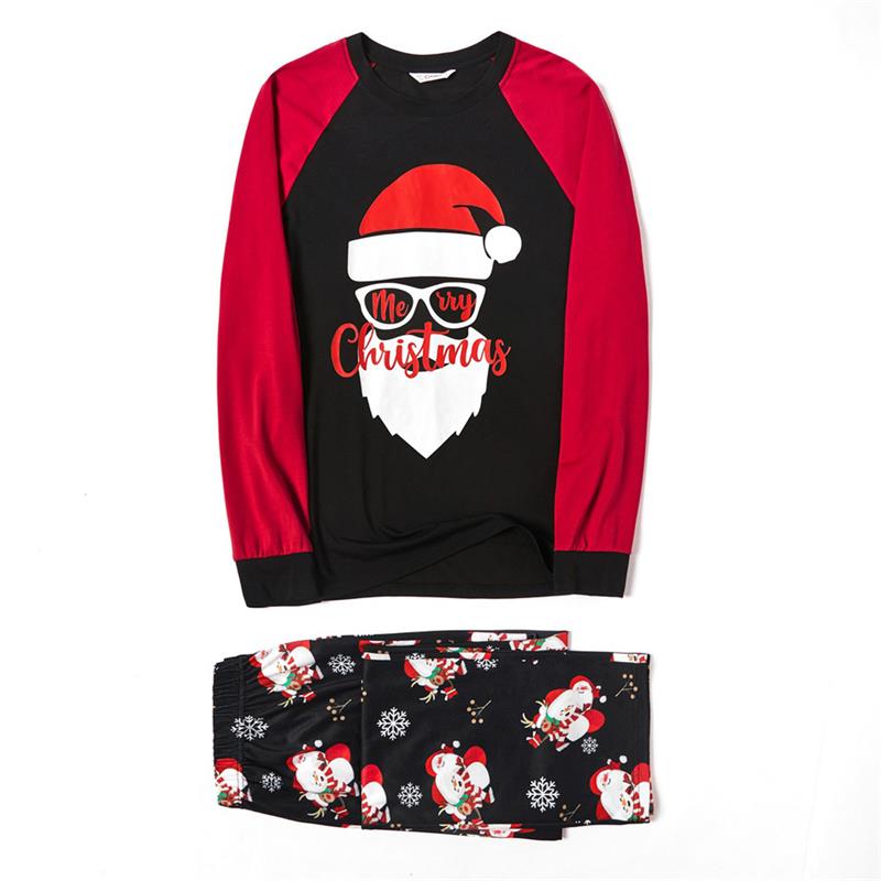 Hot Sale Customized 2021 Christmas Pajamas Sleepwear Parent-Child Suit Winter Red Pieces Casual Outfit Dress Parent-Child Suit