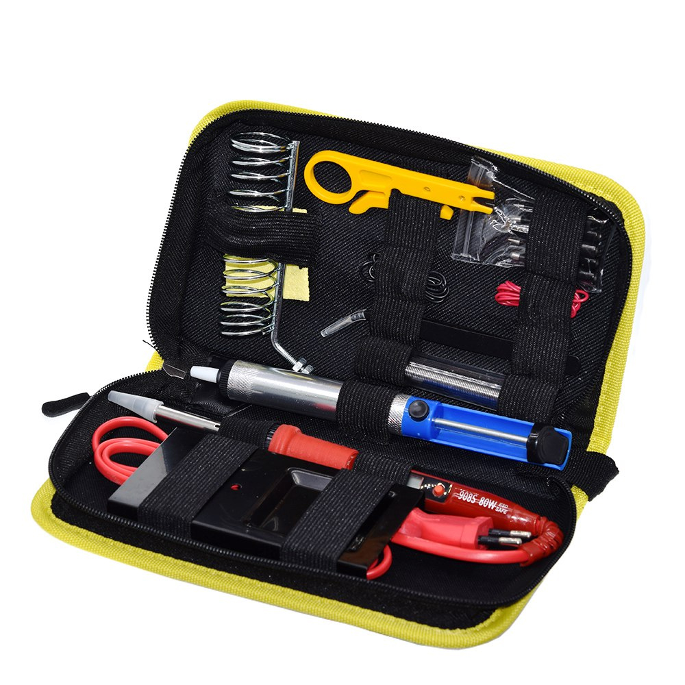 Soldering iron kit adjustable temperature 220V 80W LCD solder welding tools Ceramic heater soldering tips Desoldering Pump