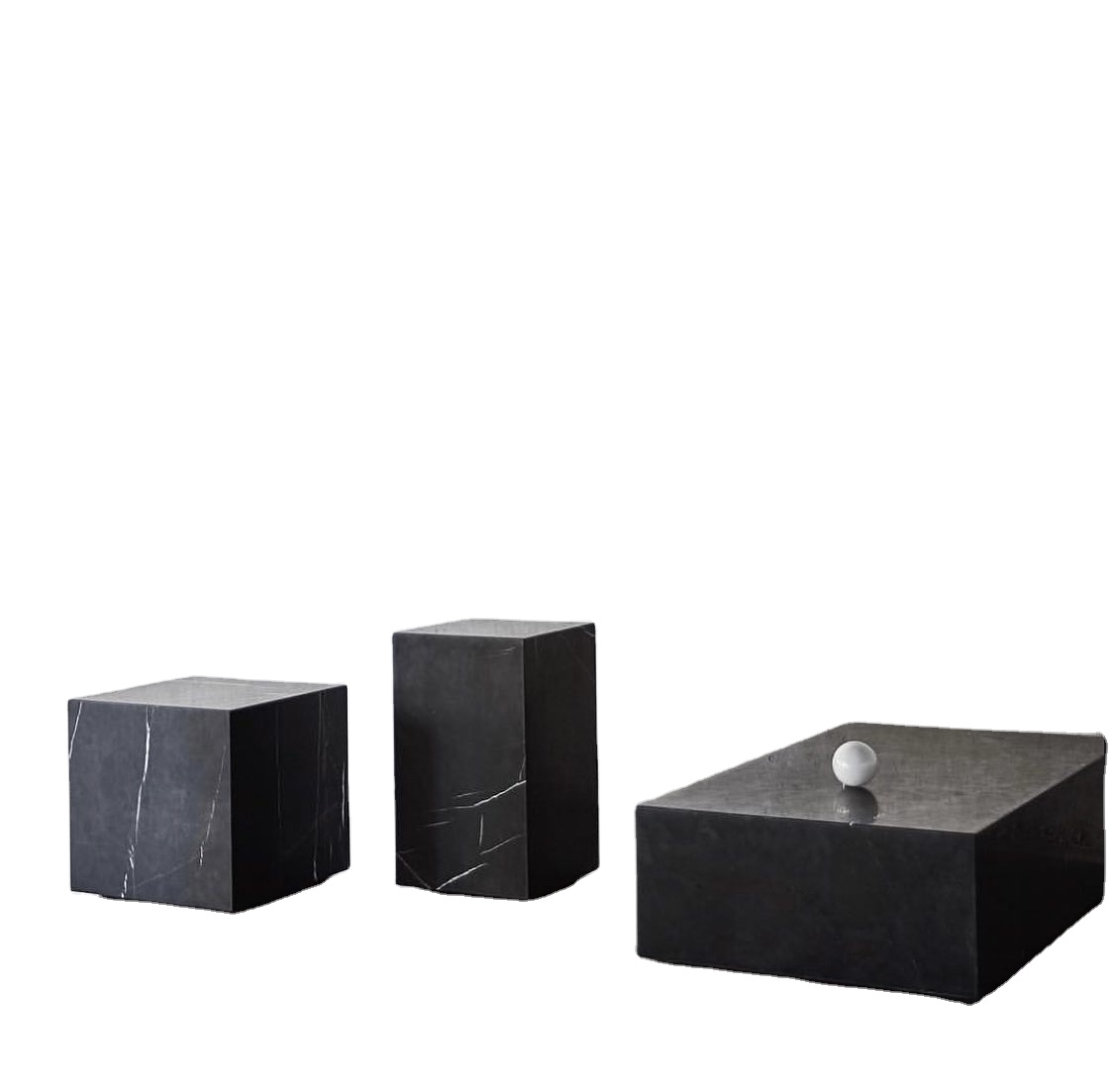 Natural Nero Maquina Marble Black Marble Plinth, Black Marble Coffee Table