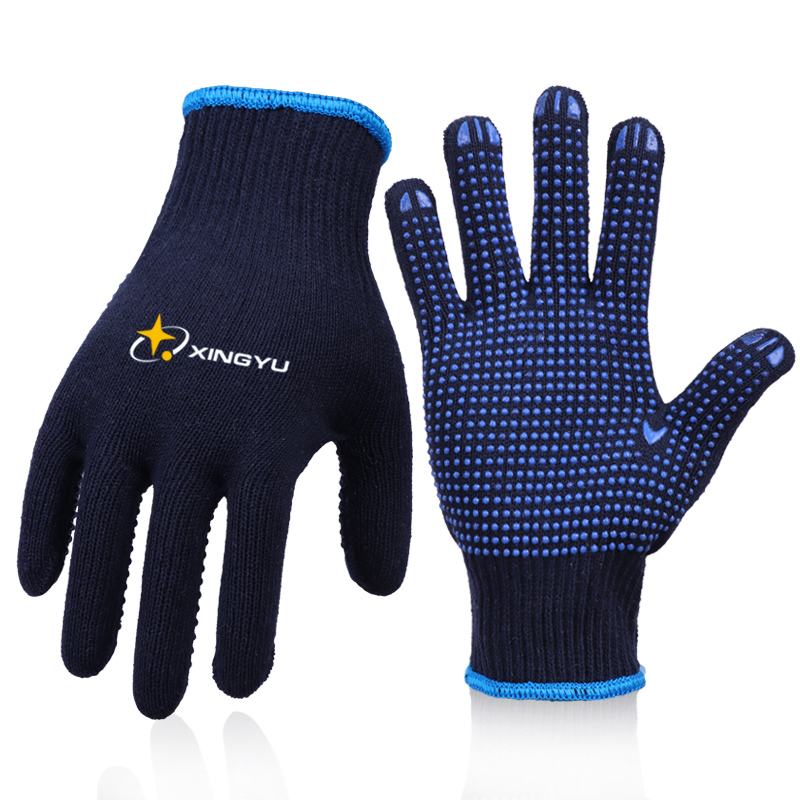 Professional PVC Dot Resistant Gloves Riding and driving PVC Rubber bead Knitted Safety Gloves