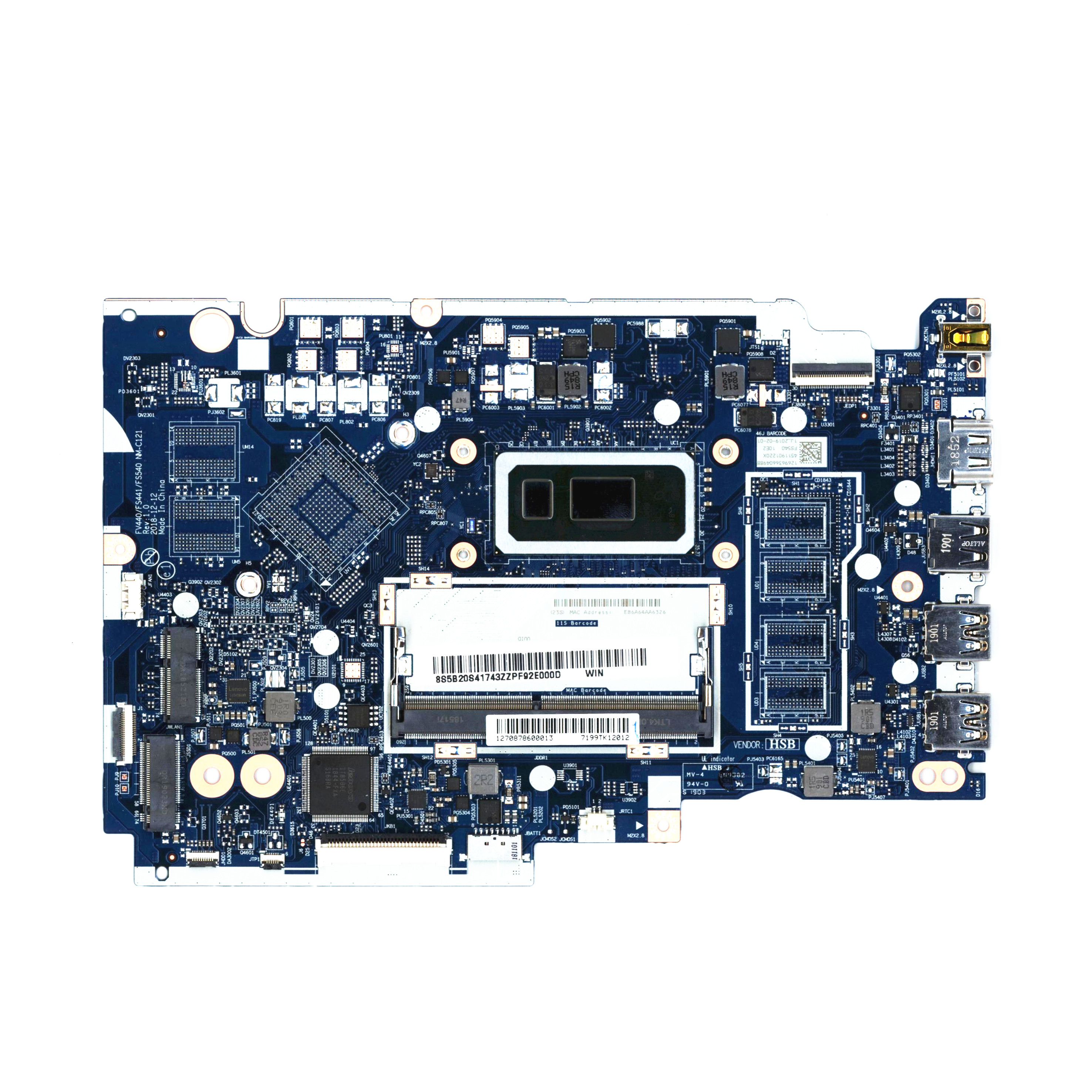 For Lenovo S145-15IWL V15-IWL Laptop Motherboard NM-C121 With 4205U/5405U CPU FRU 5B20S41743 100% Tested Fast Ship For Lenovo S