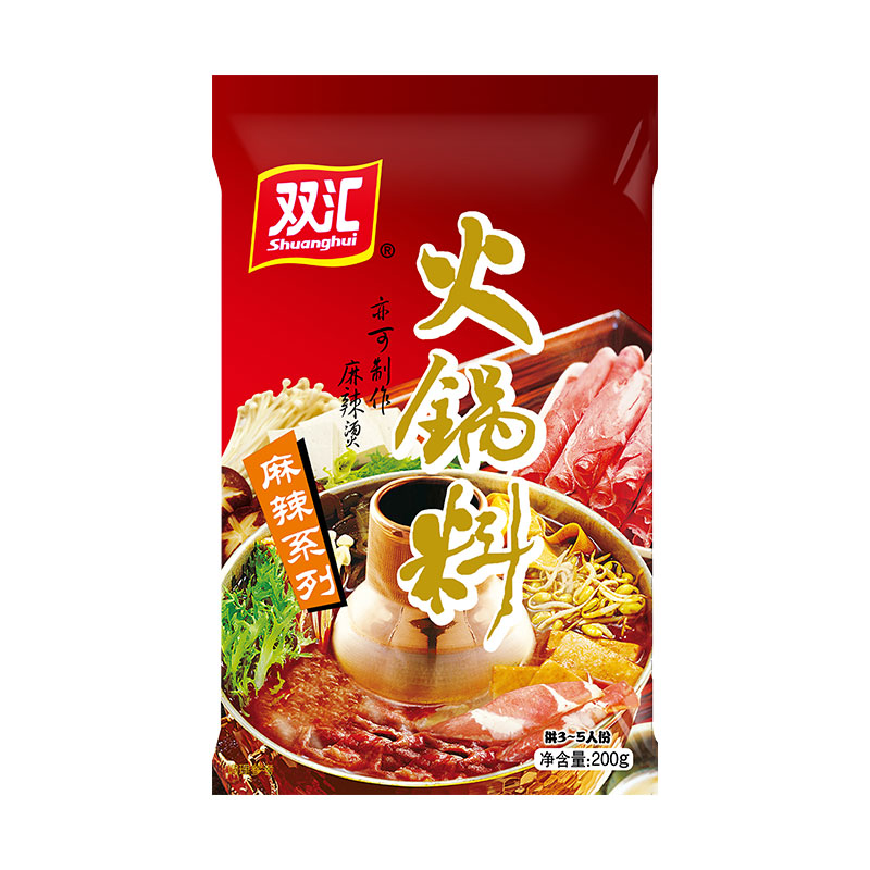 OEM ODM Chinese Tradition Food Shuanghui 200g Spicy Flavor Hot Pot Butter Soup Base Flavoring