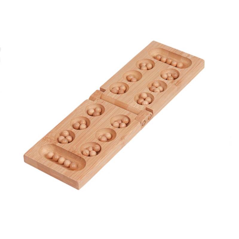 Classic Foldable Mancala Set Wooden Mancala Board Game