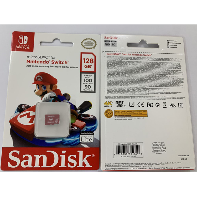 SDSQXAO-128G-GNCZN MicroSD для Nintendo Switch 100R/90W