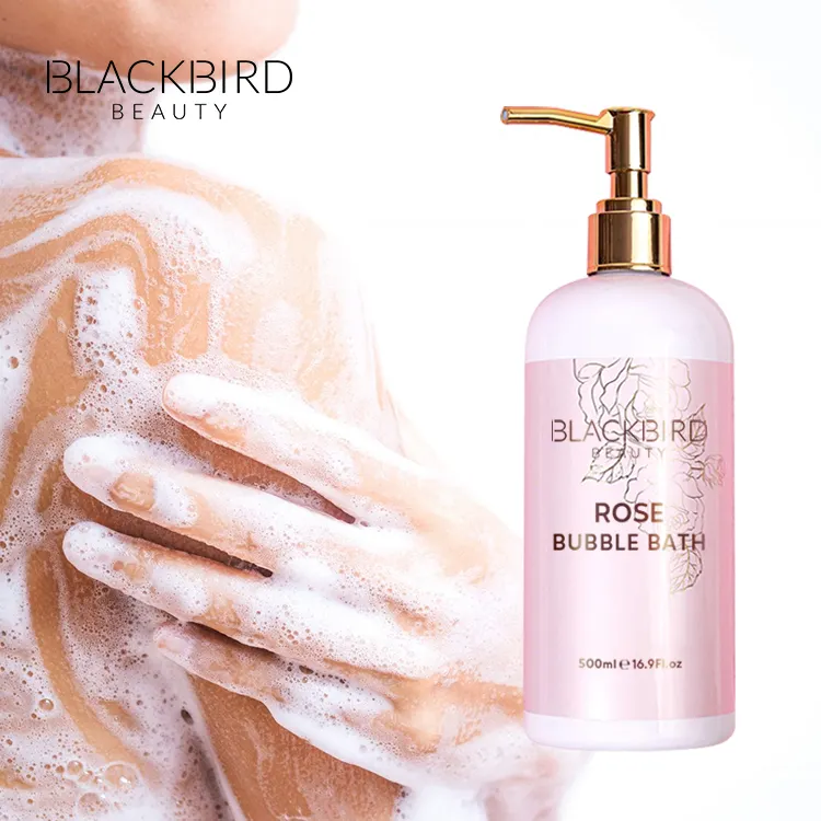 Private Label Perfume smell Whitening Skin Shower Gel Rose Baby Bubble Bath Liquid Customized Logo Body Wash