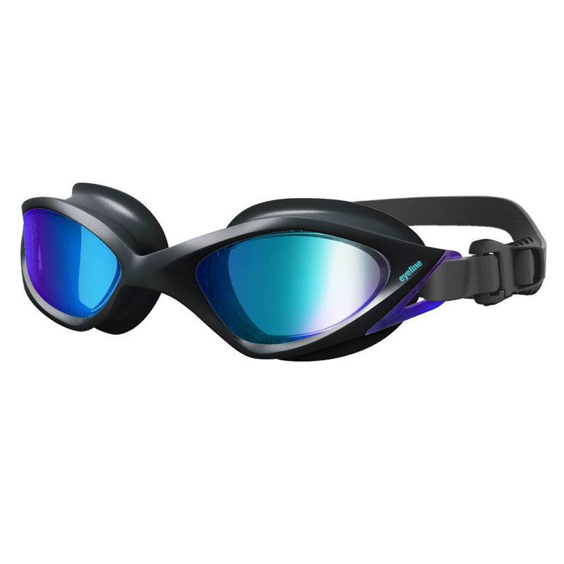 Professional Racing Adult Swim Goggles with Customized Logo No-Leak Anti-Fog UV Protection Black Strap PC Lenses OEM
