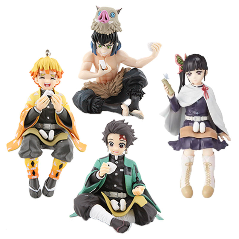 Экшн-фигурка из ПВХ, рассекающая демонов, Nezuko Tanjirou Agatsuma Zenitsu Eat Rice Balls Kimetsu no Yaiba