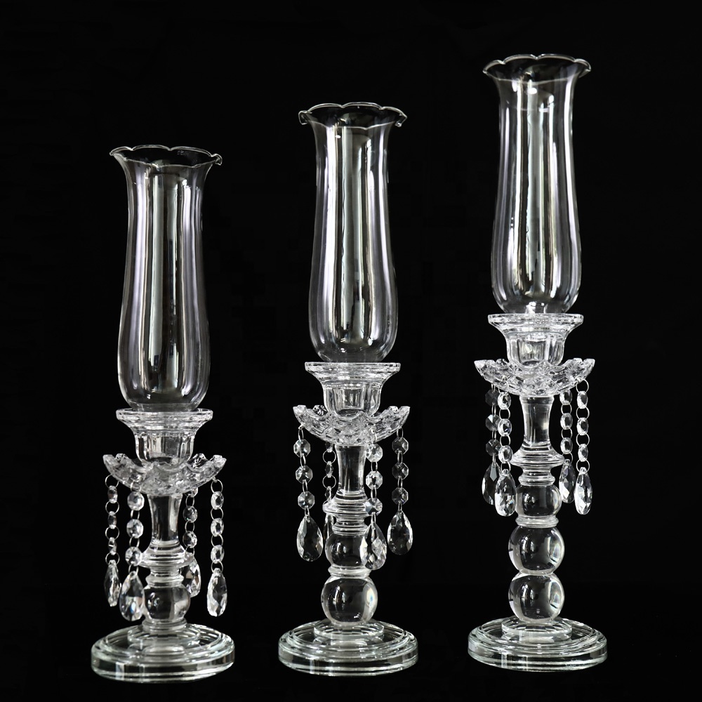 MH-Z043 Unique design crystal candlestick Holder with party decoration