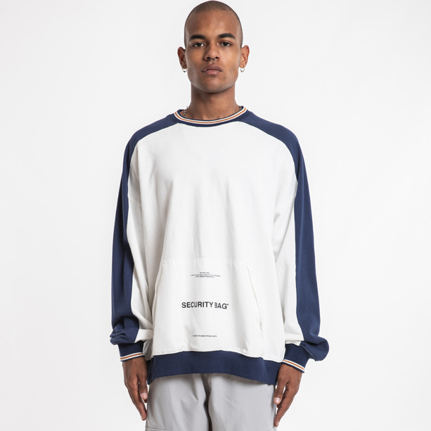 MOQ 1PC 100% Organic Cotton Embroidery Two Tone Crew Neck Hoodie Custom Sweatshirt