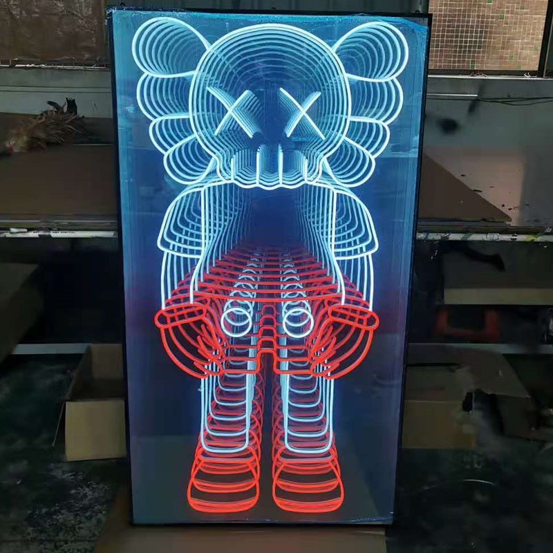 Китайская Фабрика изготовленная на заказ серия KAWS Бесконечность акриловая нержавеющая сталь неоновые огни знак