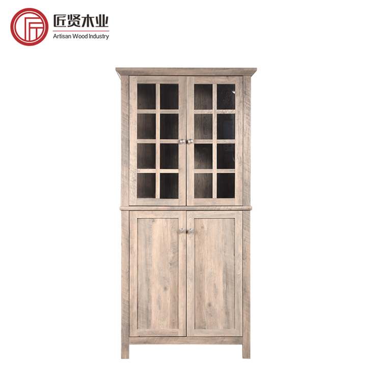 Modern Home Office Bookshelf Wooden Book Case MDF Glass Bookcase Cabinet