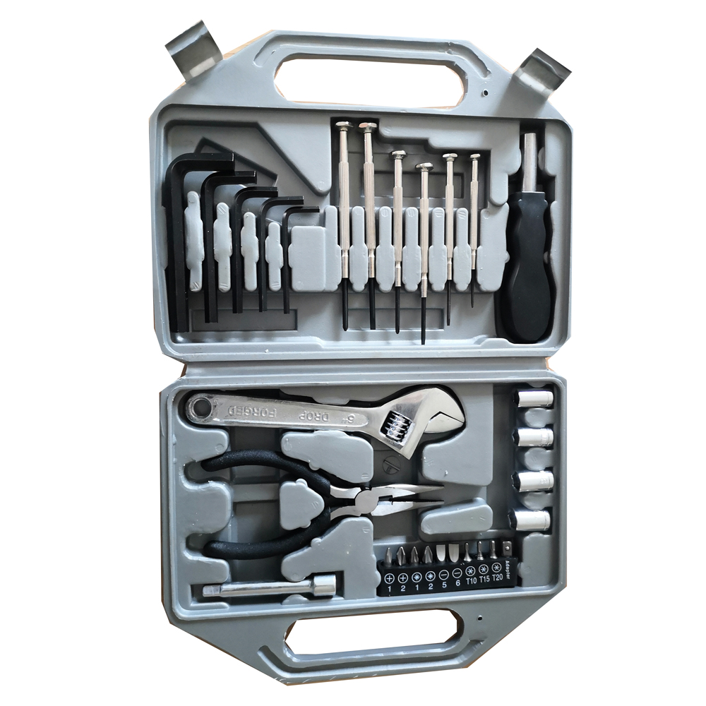 29pcs DIY Tools Set General Household Hand Tool Kit Home Repair Tool Combination Portable Plastic Toolbox Storage