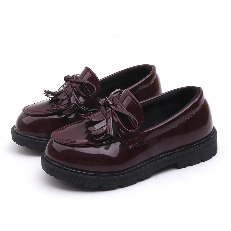children kids black leather Casual shoes Girls school uniform student shoes Little Girls Party Dress Princess Performance Shoes