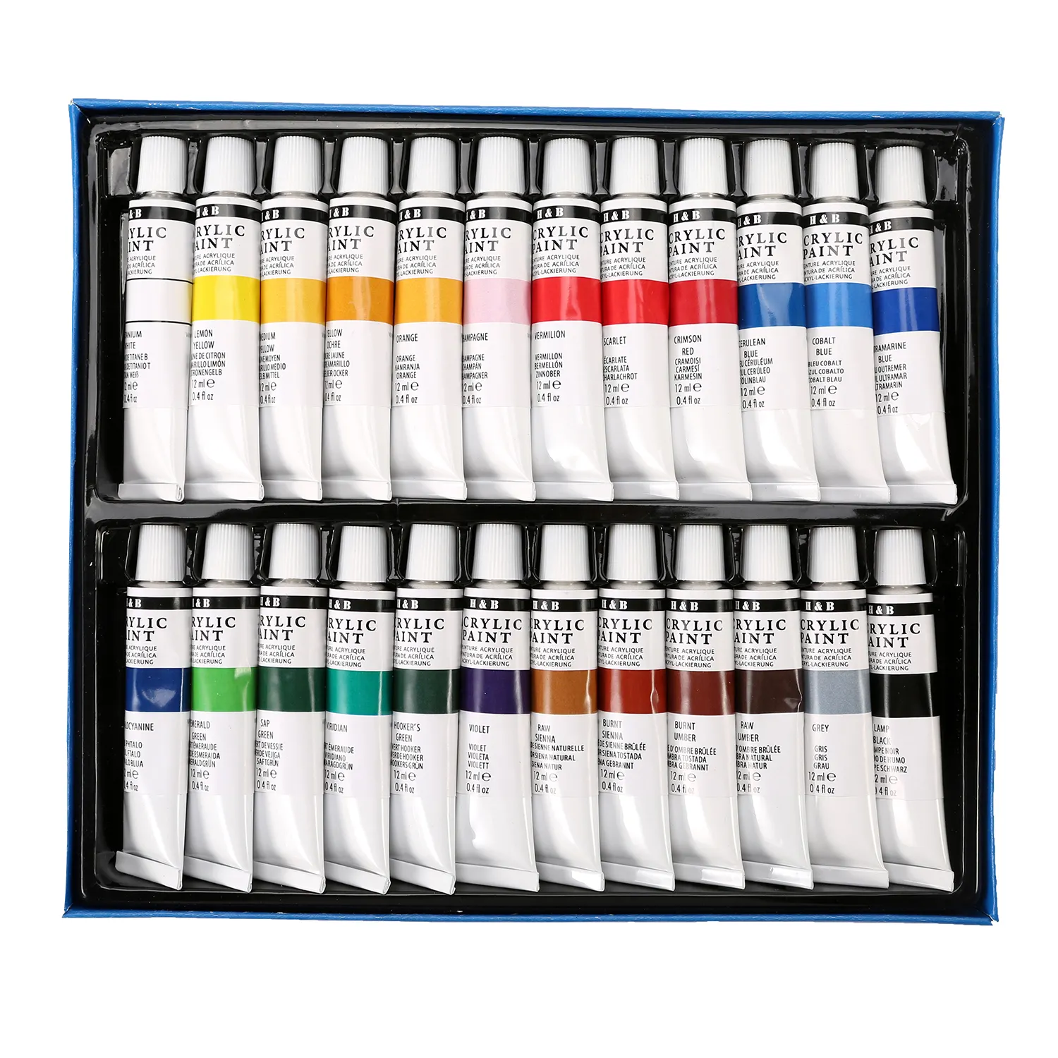 Art supplies 24color wholesale acrylic kit and artist acrylic paints set