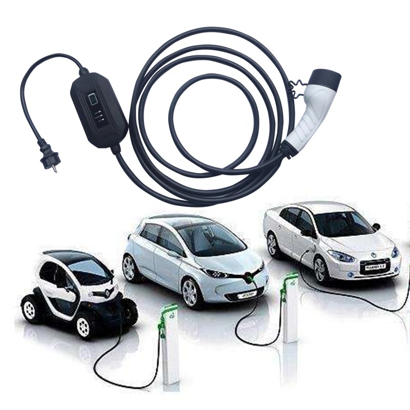 J1772 8A 16A 32A 40A adjustable current type 2 ev charging cable with delayed start LED display