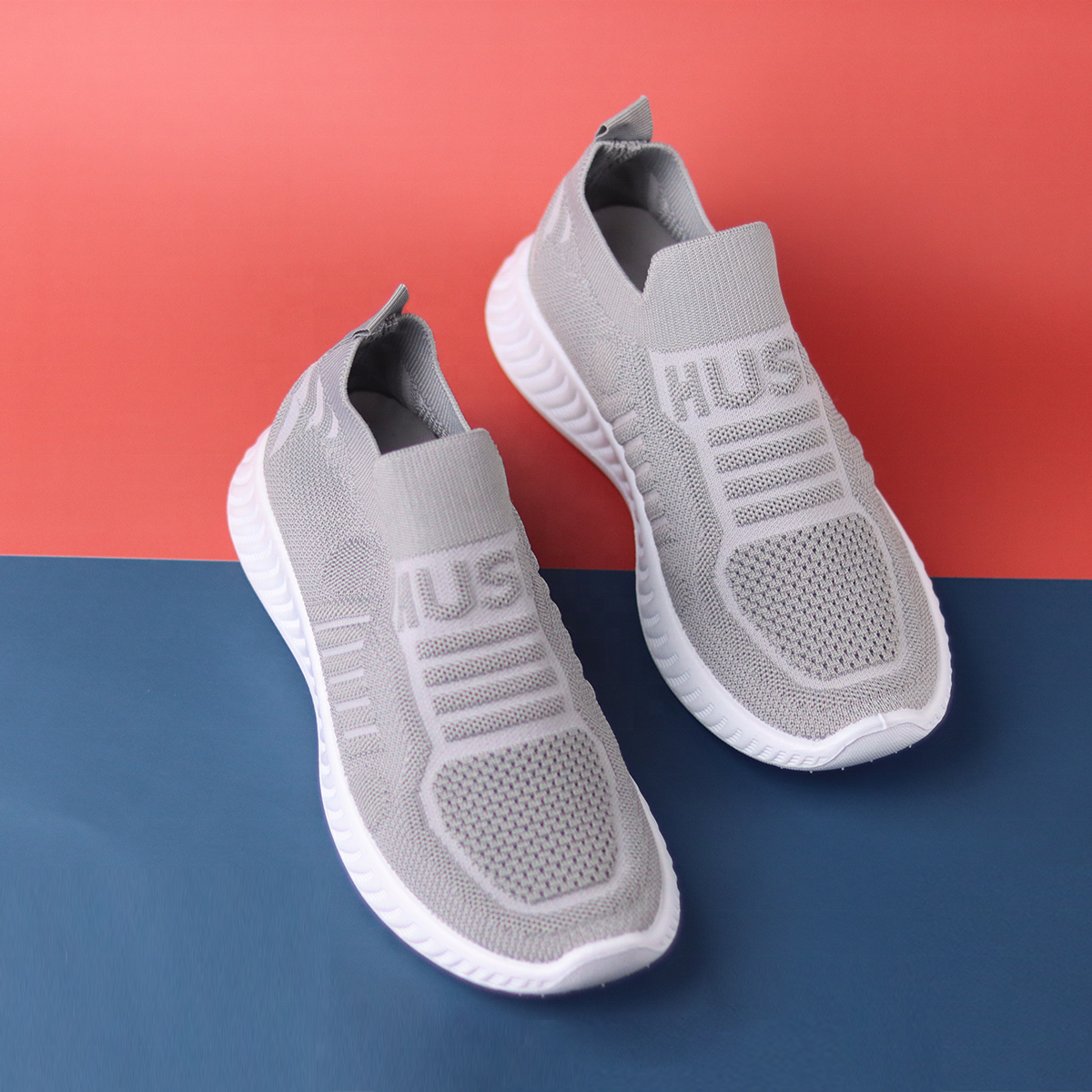 2021 Unisex Casual Breathable Fly Knitted Sneakers Lightweight Fashion Fly Knitting Shoes PVC EVA Cotton Fabric Outdoor Walking