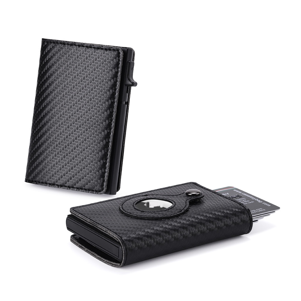 New ARRIVAL Aluminium Multifunction Secruty Wallet Tracker Case Leather Airtag RFID Protection Credit Card Holder