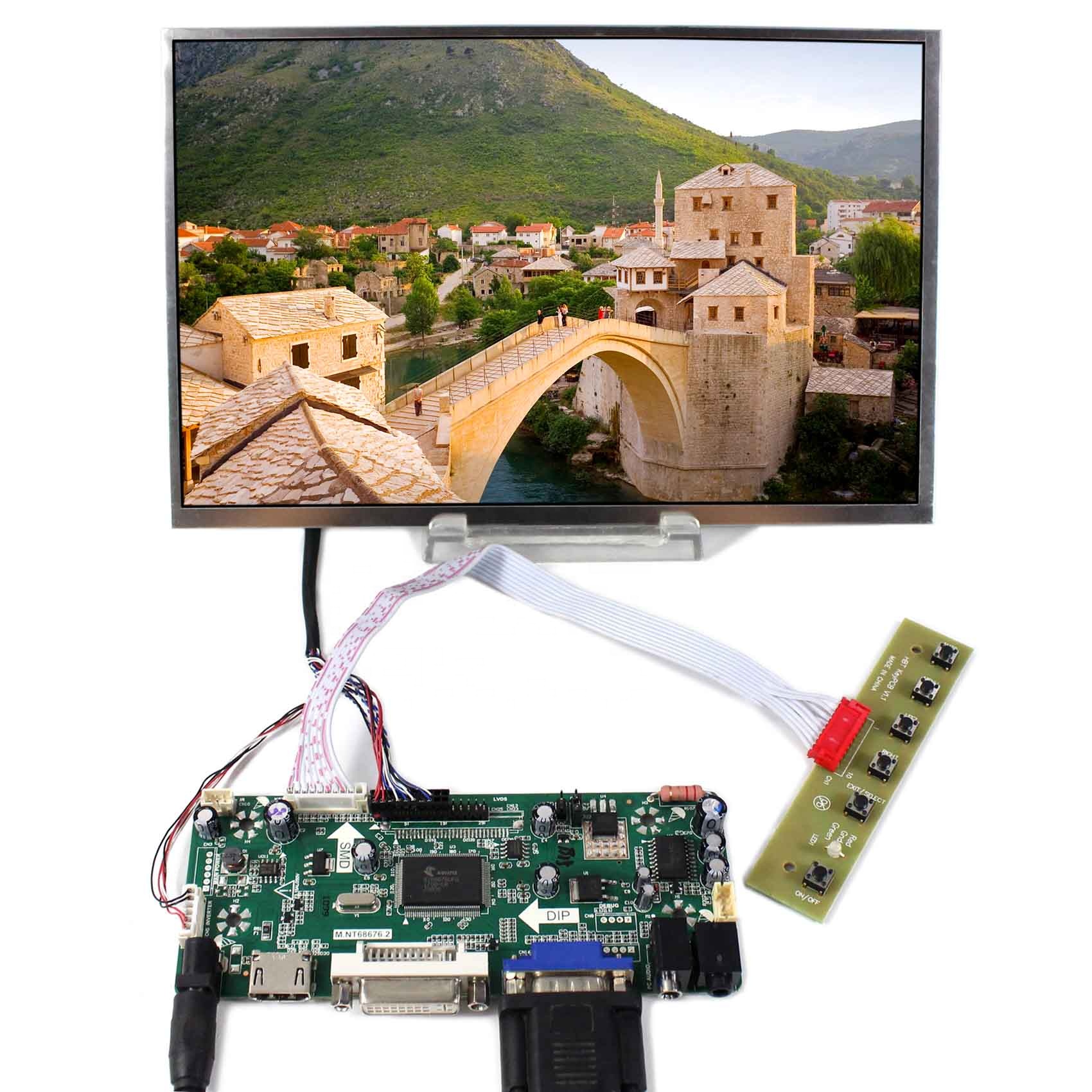 Плата контроллера ЖК 68676 с 10,1 дюймовой 1280x800 IPS ЖК-панель