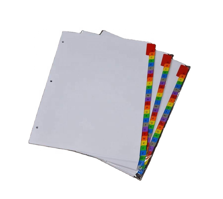 Factory customized Index cards A-Z 26 color Tabs planner Index divider with iridescence index Tabs divider
