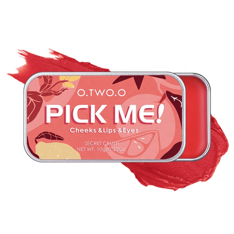 Матовый крем для румян O.TW O.O Pick Me, помада 3 в 1, тени для век, восстанавливающая палитра, румяна, крем, натуральный персик, Контурирование румян