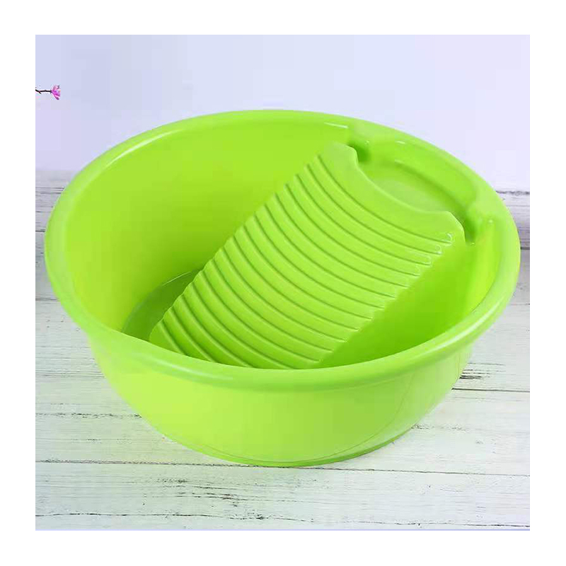 Hot new design plastic laundry tub with washboard, thick and durable laundry basket