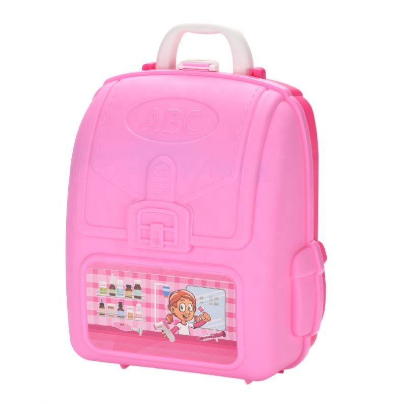 2021 New Pink Backpack Doctor Tool Set Toy Family Play