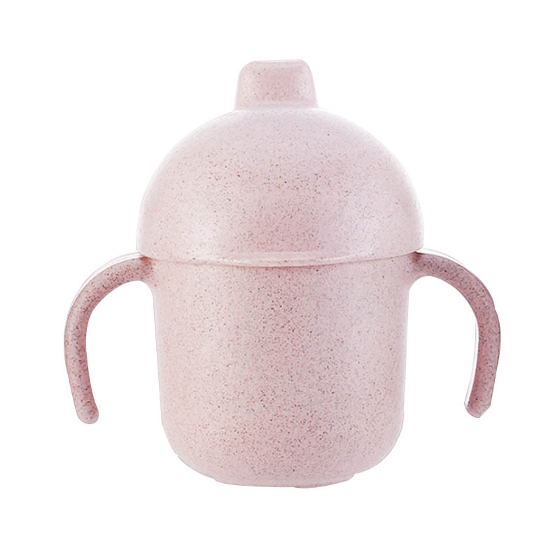 Wheat kettle children's drinking cup boys and girls cute double handle water bottle duckbill cup with lid